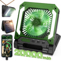 20000mAh Rechargeable Solar Camping Fan with LED Lantern - Quiet