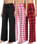 Women's Wide Leg Pants 3 Pack - High Waist Palazzo Lounge Pants