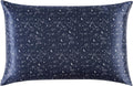 Luxury Silk Pillowcase for Beauty Sleep - Navy Floral Design