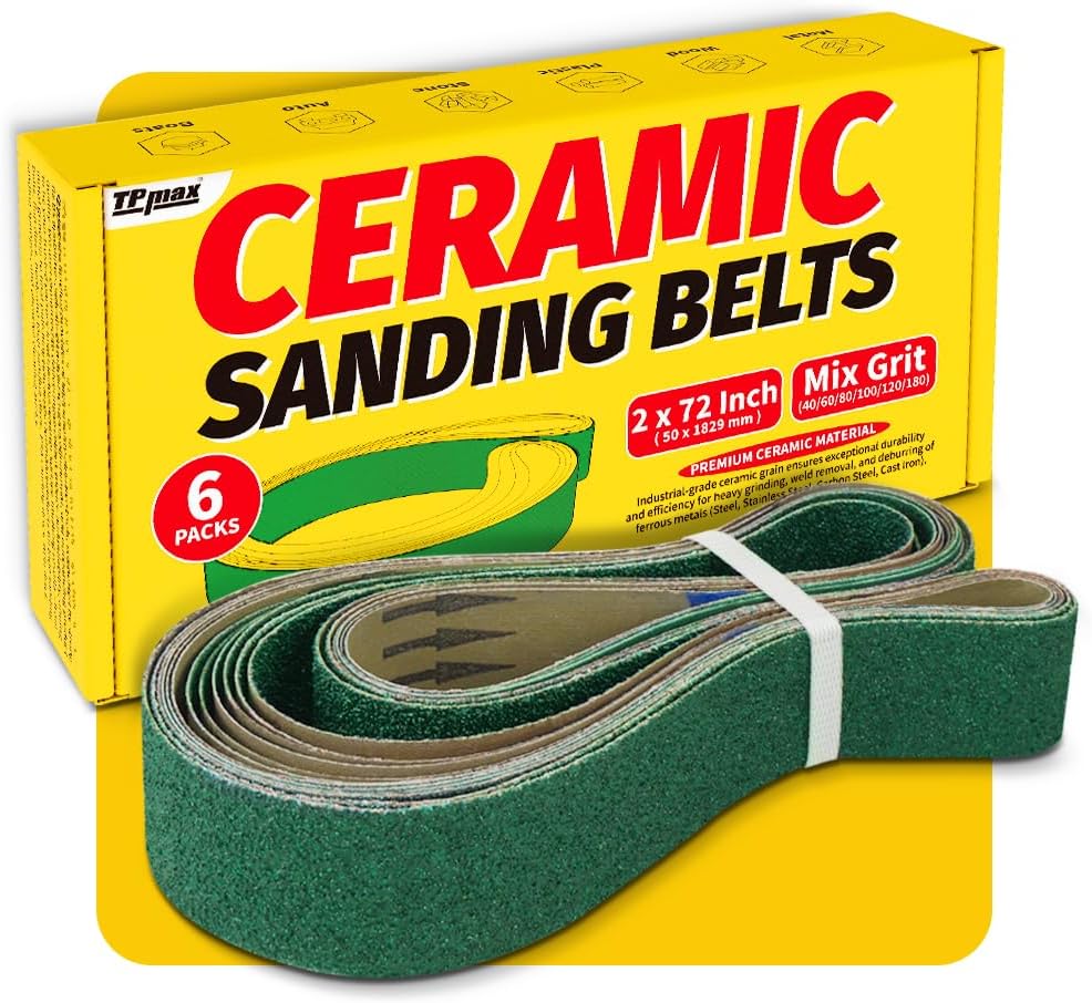 6 Pack Zirconia Ceramic Sanding Belts for Knife Sharpening