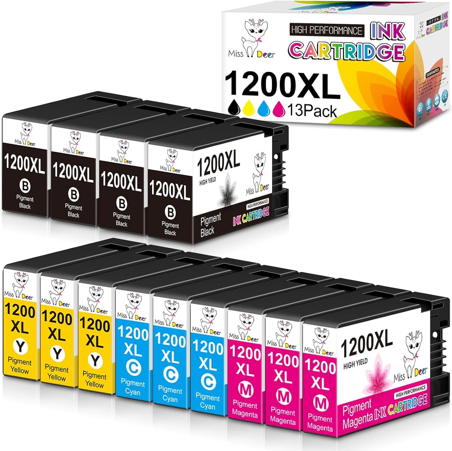 Maxify 1200 Ink Cartridges for Canon Printers - 13-Pack Set