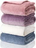 Waffle Throw Blanket 4 Pack 50x60 in - Soft Lightweight Cozy Throws