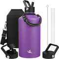 Gallon Insulated Water Bottle with Straw 128 oz - Large Hydration Jug