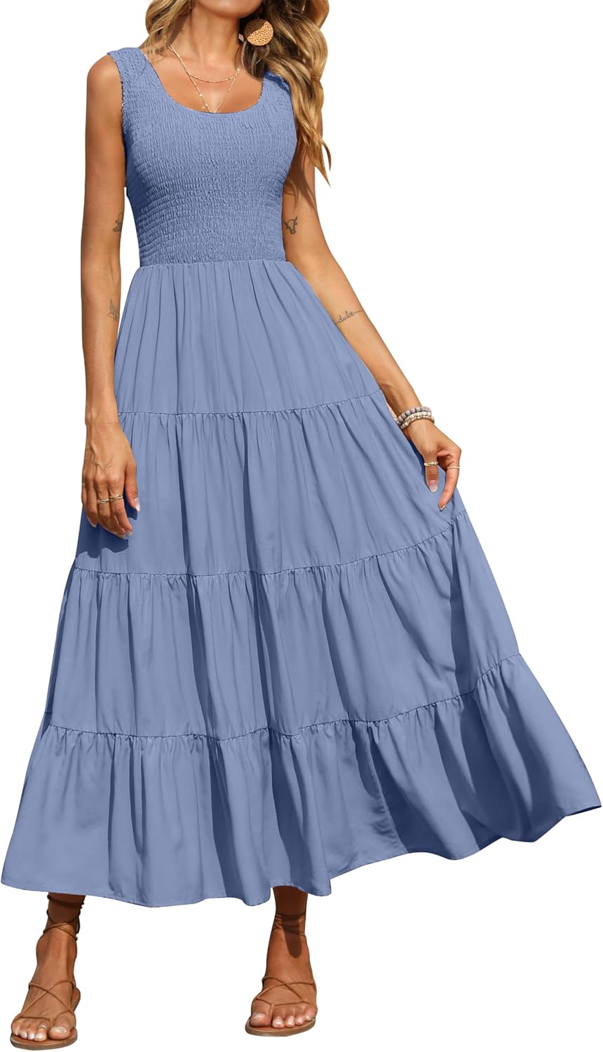 PRETTYGARDEN Women's Casual Loose Maxi Sundress for Summer