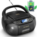 CD Cassette Player Combo Boombox - Portable CD, Tape, Bluetooth Player