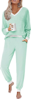 Women's Striped 2-Piece Pajama Set - Soft Long Sleeve Lounge Set