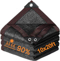 90% Shade Cloth 10 x 20 ft Outdoor Sun Shade Cover - Heavy Duty