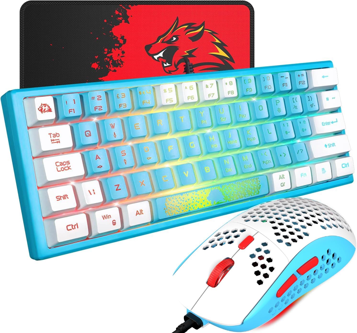 60% Gaming Keyboard and Mouse Combo with RGB Backlight