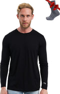 Merino Wool Base Layer for Men - 100% Long Sleeve Thermal Shirt