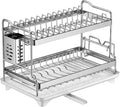 Dish Drying Rack Double Layered Countertop Organizer - Large Capacity