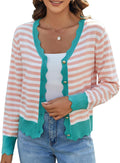 Women's Lightweight Cardigans Casual V-Neck Button Print Sweater Shoes