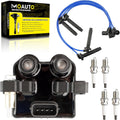 Ignition Coils Pack UF566 & 4 Iridium Plugs with Wire Set - Reliable