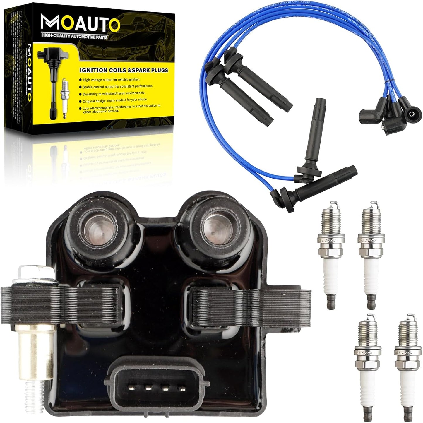 Set of 1 Ignition Coils Pack and Iridium Spark Plugs for Subaru