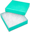 100-Pack #33 Cotton Filled Cardboard Jewelry Boxes Teal Green - Sturdy