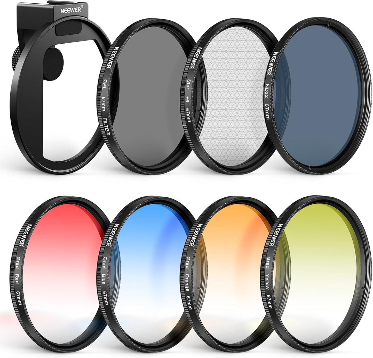 NEEWER Clip On 67mm Phone ND Filter Kit for Stunning Photos
