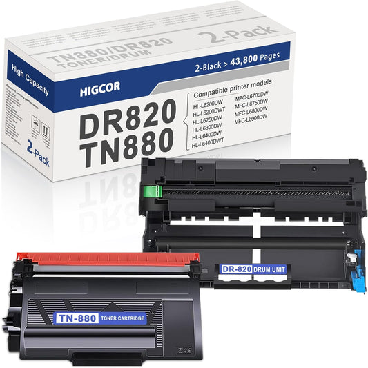TN880 Toner Cartridge and DR820 Drum Unit Replacement for Brother