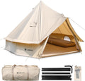 4 Season Bell Tent with Stove Jacks for Family Camping