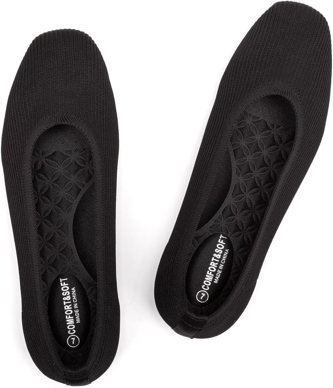 Breathable Square Toe Flats for Women - Comfortable Work Shoes