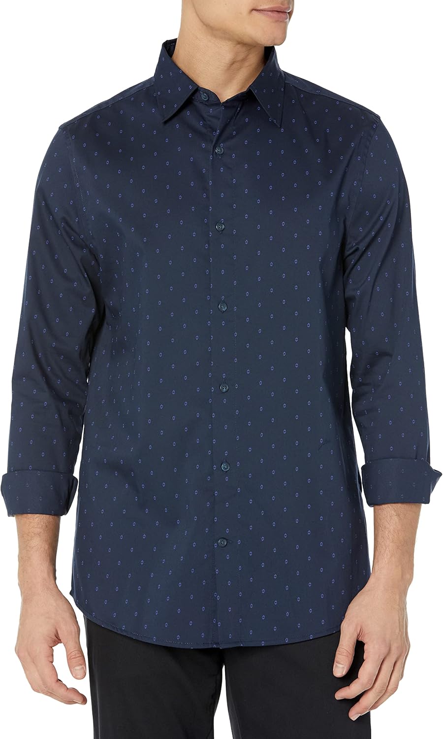 Regular Fit Long Sleeve Wrinkle Resistant Dress Shirt for Men
