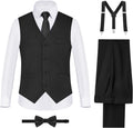 Boys' Formal Suits Set with Suspenders (Standard & Husky Fits)
