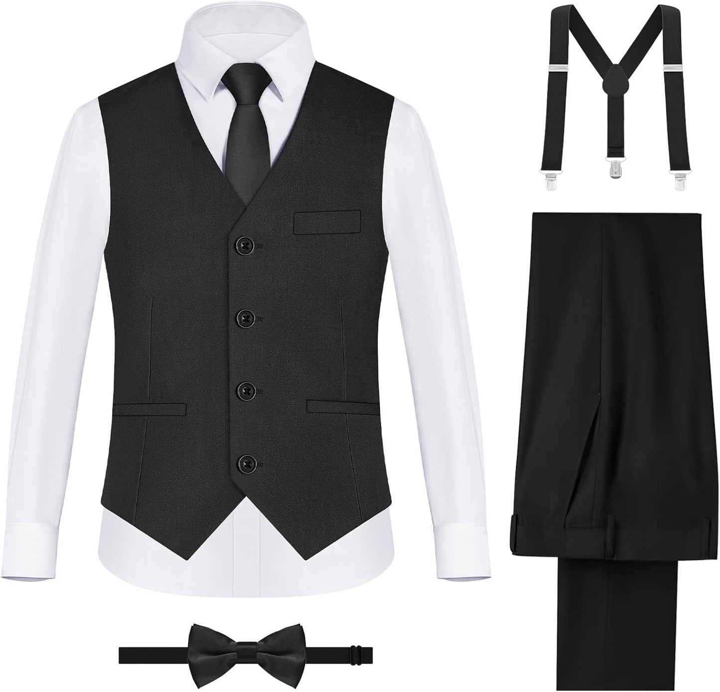 Boys' Formal Suits Set with Suspenders for Every Occasion