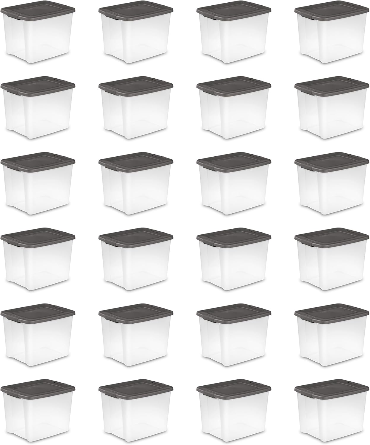 Sterilite 24-Pack ShelfTote Clear Plastic Storage Bins with Lids