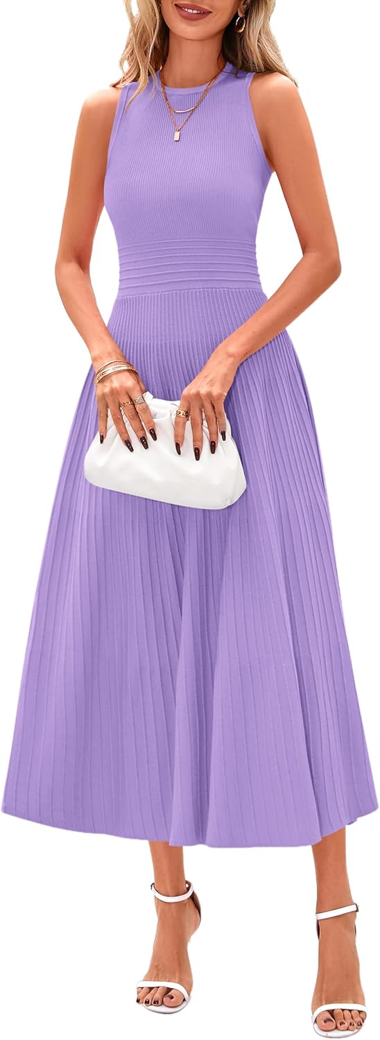PRETTYGARDEN Spring Casual Dresses for Women - Midi A Line Style