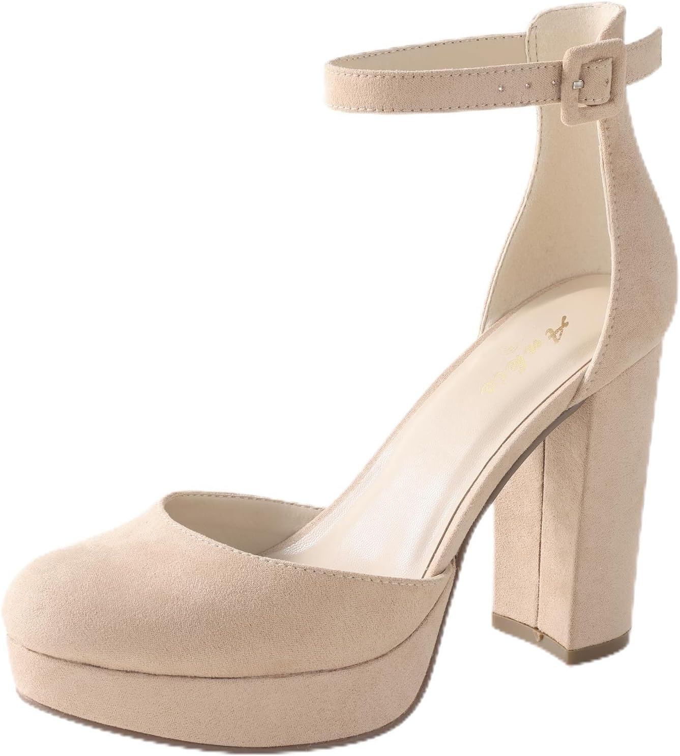 Ankis Black Platform Closed Toe Heels for Women - 4 Inch Pumps