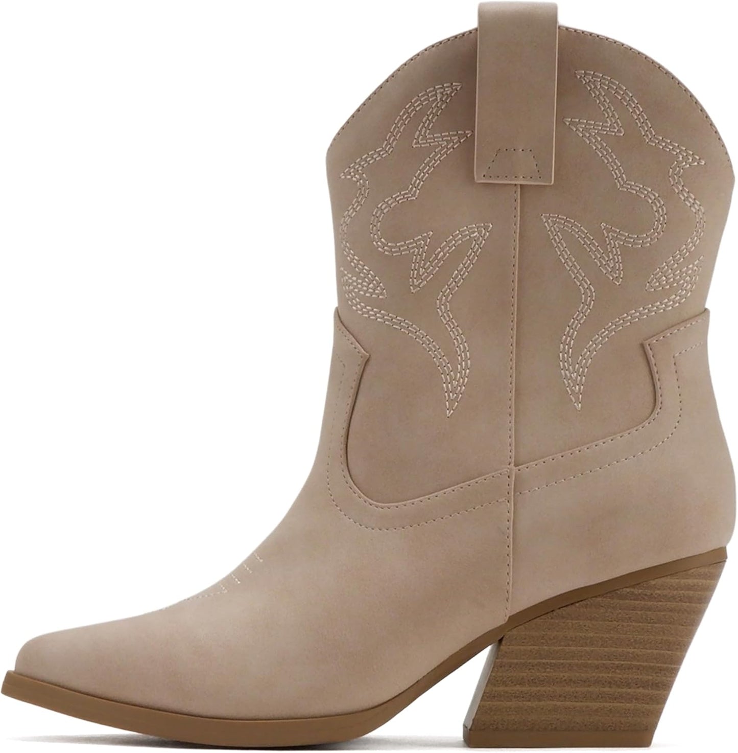 Soda BLAZING Women Western Bootie with Low Heel for Comfort