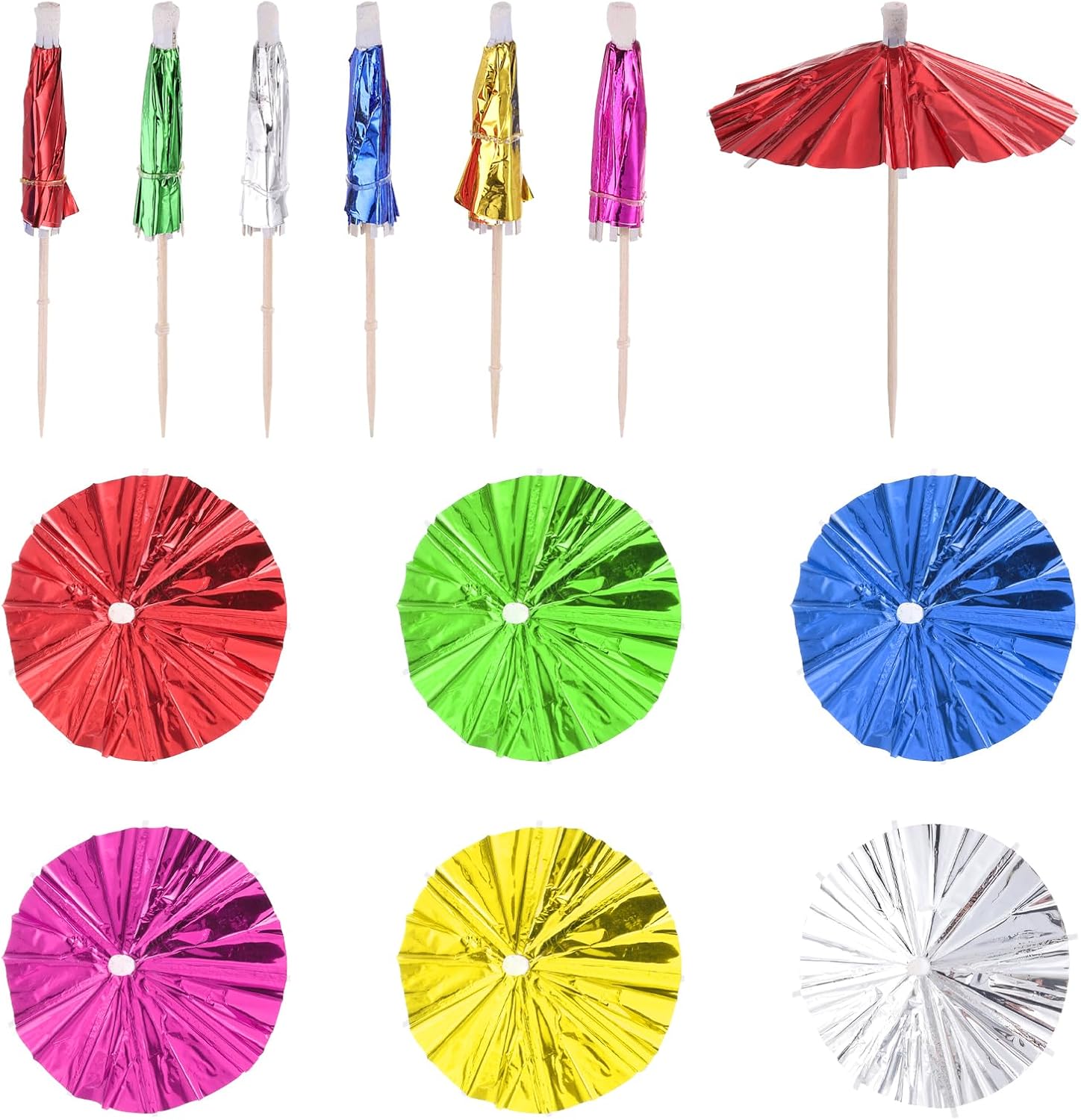 Colorful Cocktail Picks & Umbrellas Set - Party Decor