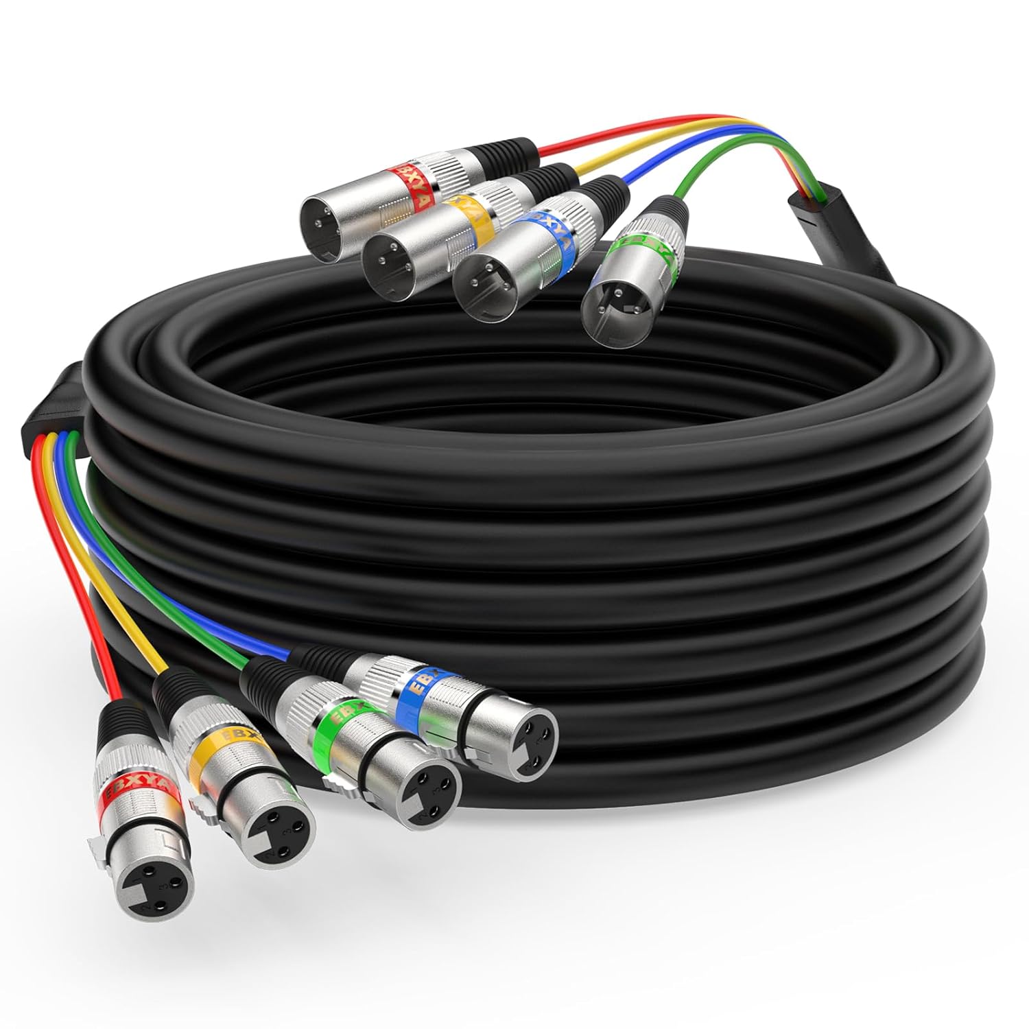 EBXYA 50Ft 4 Channel XLR Snake Cable for Live and Studio Use