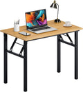 Folding Desk for Home Office 39-3/8 in - Compact Teak Desktop