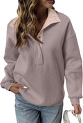BLENCOT Sweatshirt for Women Quarter Button Long Sleeve Oversized