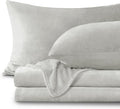 BEDELITE Flannel Sheets Twin Size Light Grey - Extra Plush Fleece