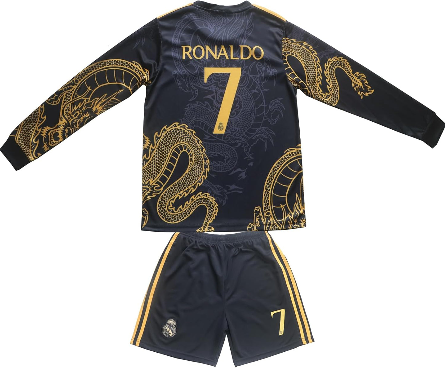 Madrid Ronaldo #7 Special Gold Black Dragon Edition Jersey Set