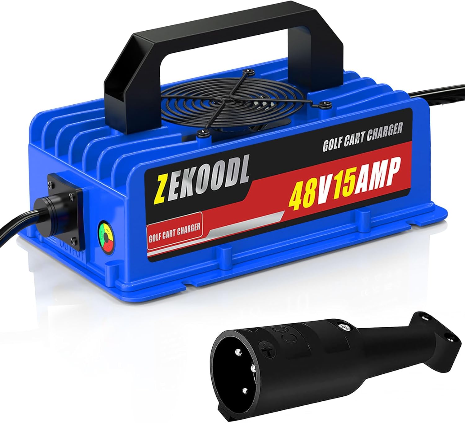 Fast Charge 48V Golf Cart Charger - Club Car Compatible - 16FT Cable
