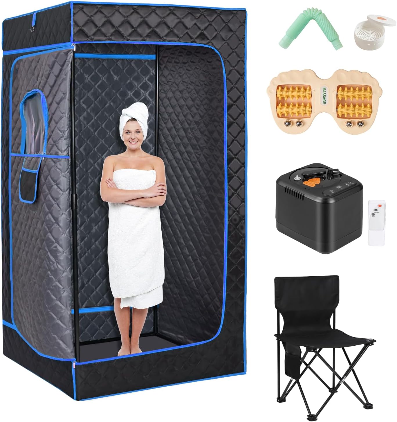 Outmax Portable Sauna: 3L Steamer, Gym & Home Relaxation