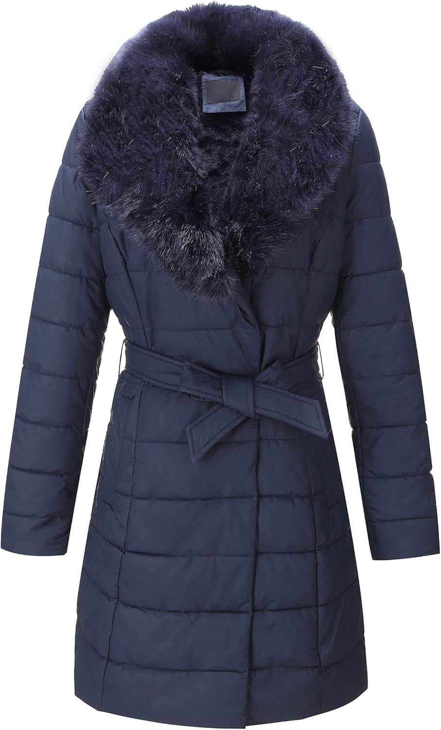 Stylish Women's Winter Puffer Jacket with Removable Fur Collar
