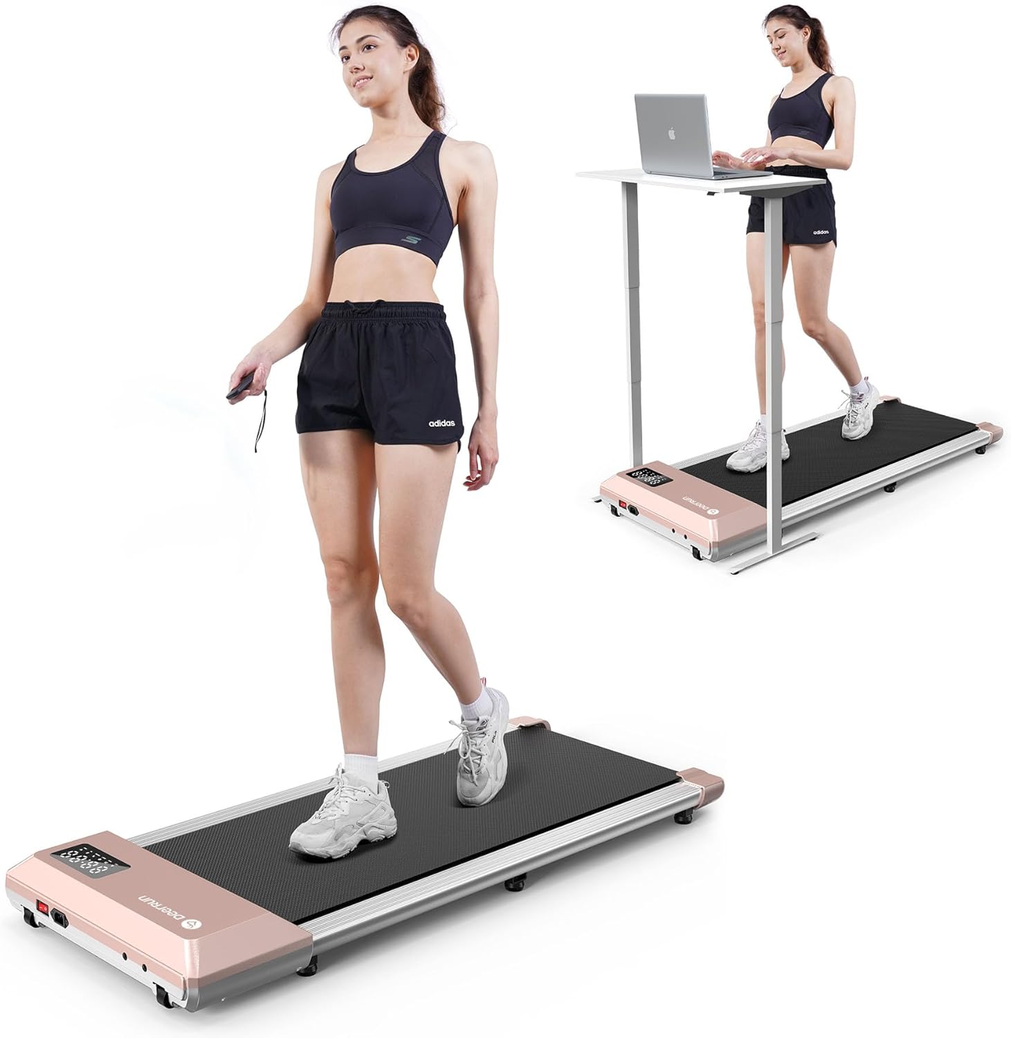 DeerRun Smart Under Desk Treadmill - Quiet, Portable, Knee-Protective