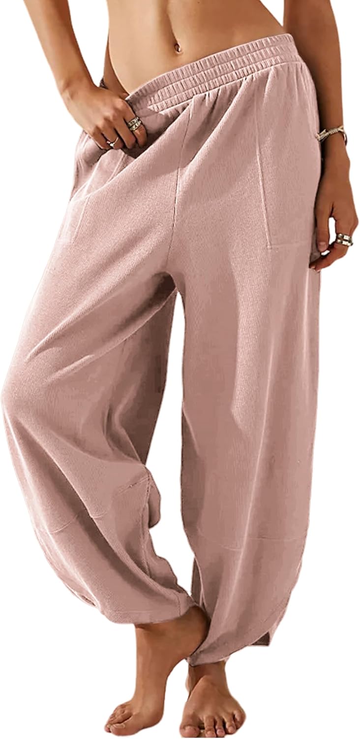 Himosyber Women Cotton Wide Leg Pants for Casual Comfort