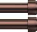2 Pack Curtain Rods for Windows 32-120 in Adjustable Brown - Sturdy