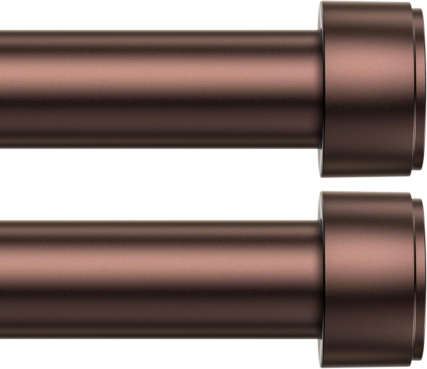 Adjustable Curtain Rod Set for Windows 32-120 Inch, Brown