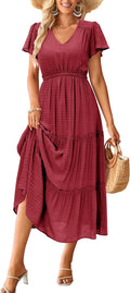 VOTEPRETTY Women's 2025 Boho Maxi Dress - Flowy Beach Vacation Wear