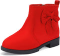 Toddler Girl Sofia Sweet Short Ankle Boots with Bowknot - Easy Zipper