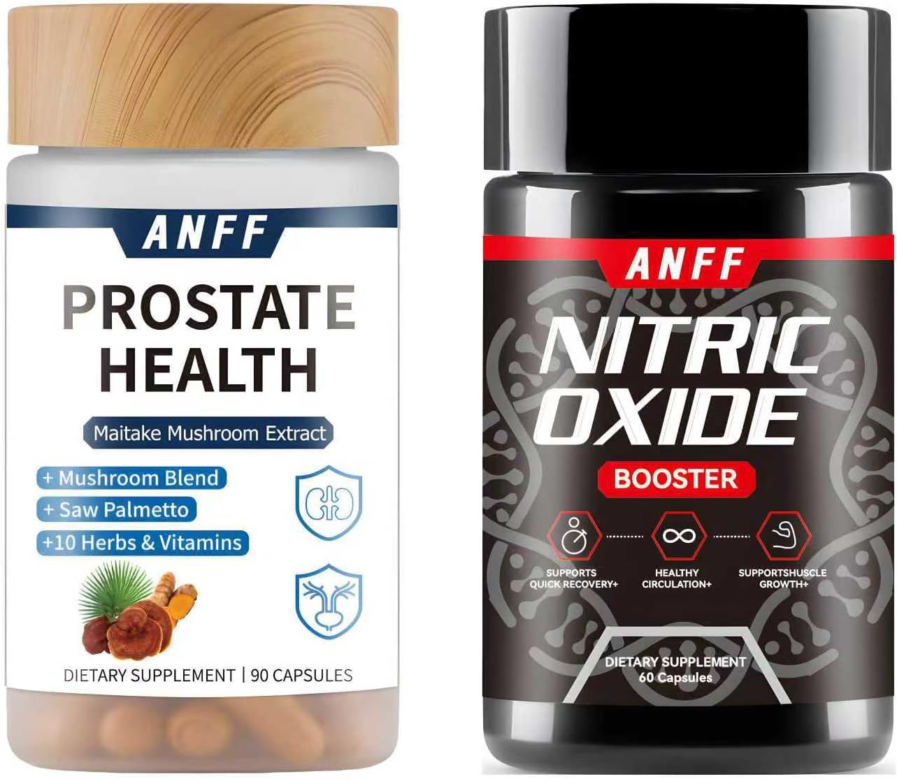 Prostate Health Support Supplement Bundle with Nitric Oxide Booster