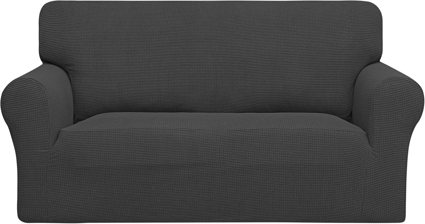 PureFit Stretch Loveseat Sofa Slipcover for Kids, Dark Gray