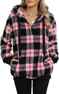 Sherpa Pullover Oversized Fuzzy Hoodie Plaid & Tie Dye - Warm Cozy Fit