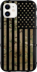 Subdued US Flag over Multicam Scorpion iPhone 12 Pro Max Case - Rugged