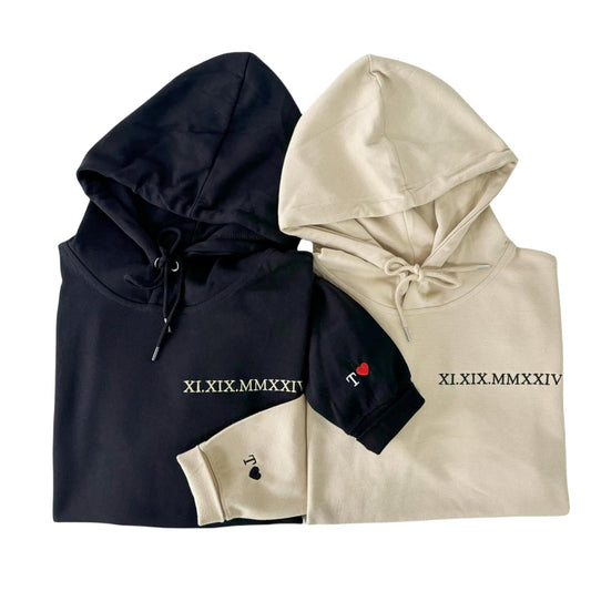 Personalized Roman Numeral Date Hoodie | Couples Gift