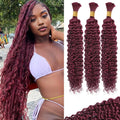 99j Red Burgundy Human Braiding Hair 22in Deep Water Wave - Boho